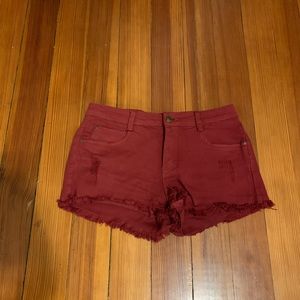 Forever 21 red jean shorts